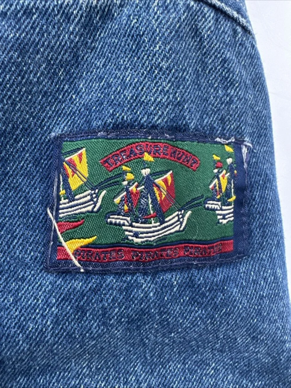 Vintage Gymboree Denim Jacket Boys Large 6-7 Blue Chore Coat Lined Button Jean